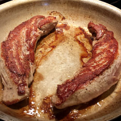 seared pork