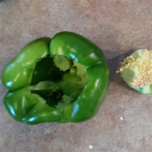 cored green pepper