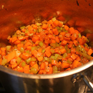 split pea soup veggies